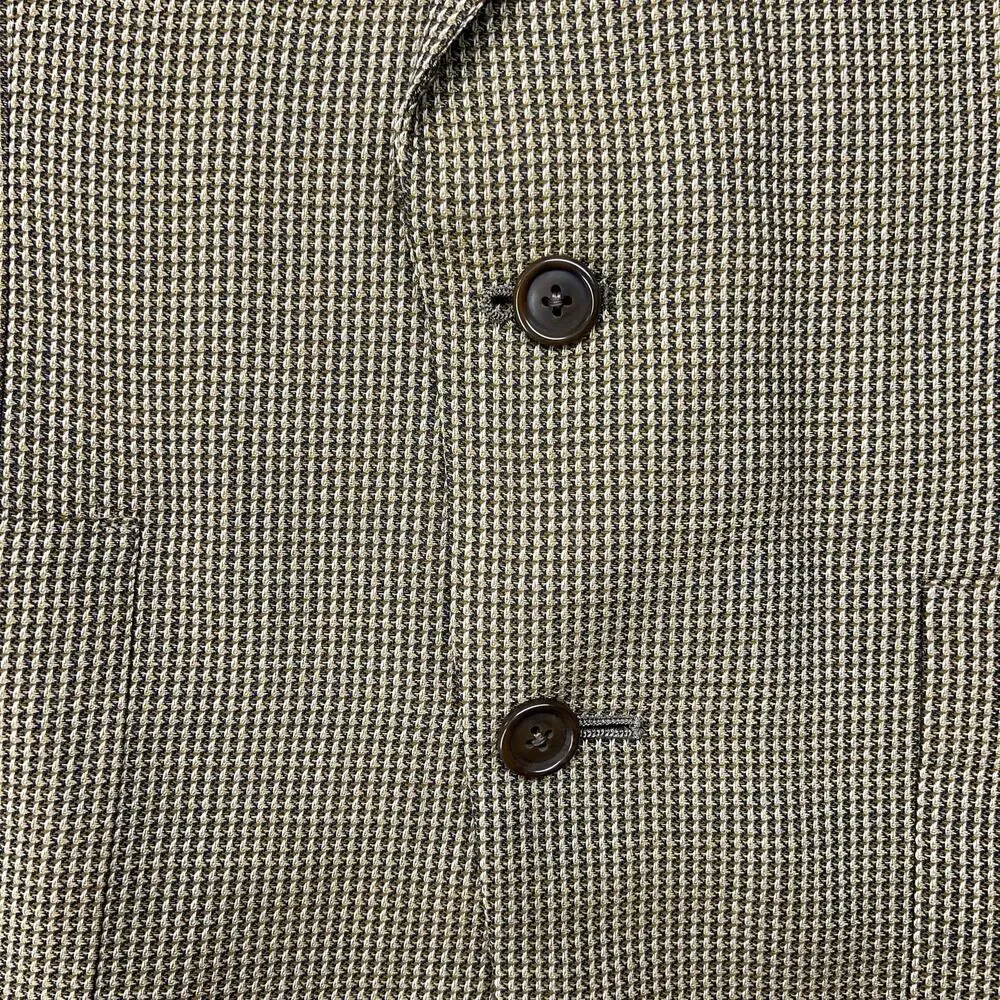 Vintage Austin Reed Wool Sport Coat 40R Tan Houndstooth USA Made Union Blazer